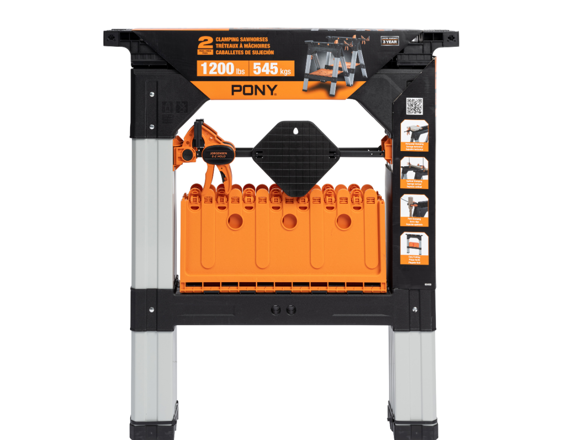 Pony Jorgensen 60400 Clamping Sawhorse Set 32″ 1,200lb (2 Piece)